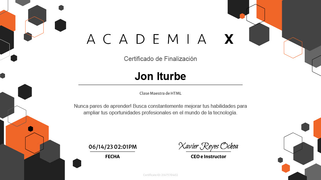 Clase Maestra: HTML en Academia X